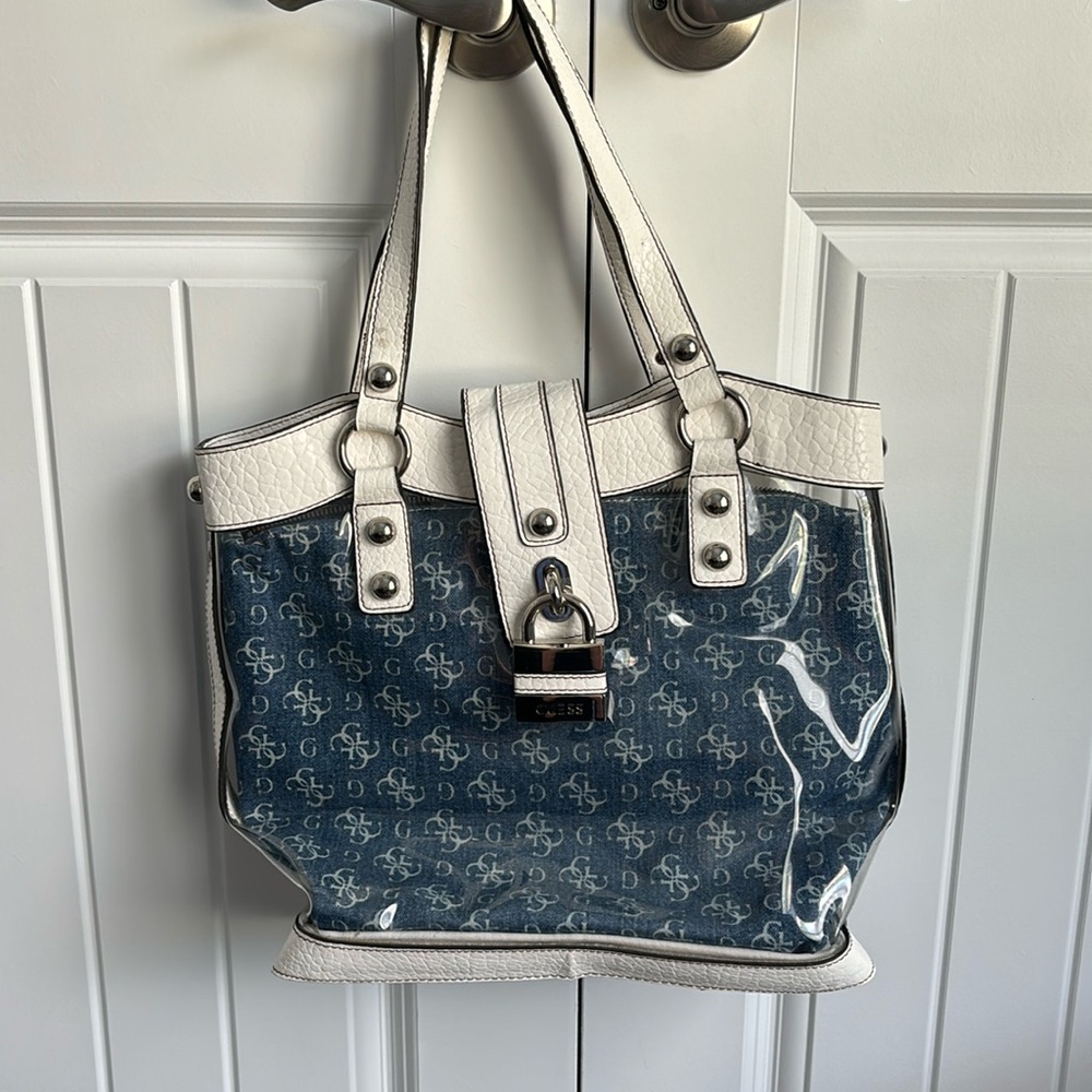 Guess purse- clear with an inside bag.